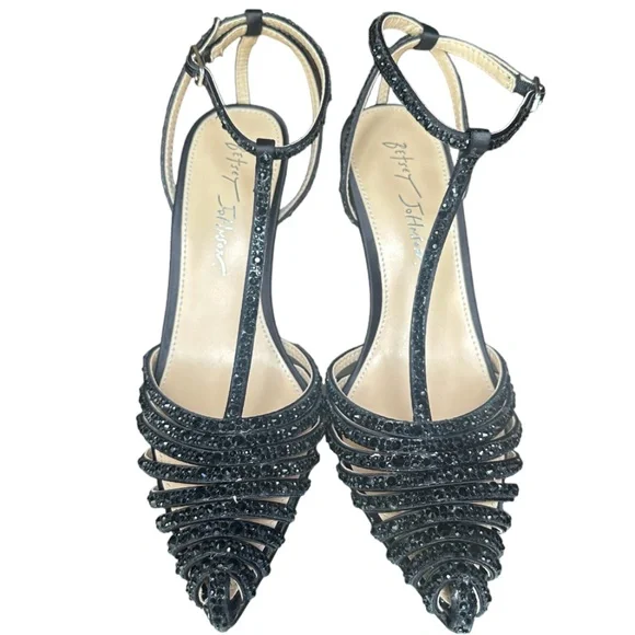 Betsey Johnson Diamond Crystal Strass Ali Pointed toe Heels - Picture 11 of 11